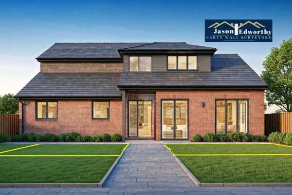 Home extension focusing on boundary line Peacehaven